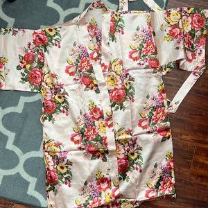 Floral Kimono Satin Robe